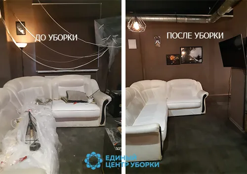 Уборка в кафе на севере города, с чисткой мебели из кожзама