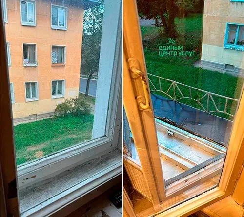 Генуборка и чистка деревянных окон