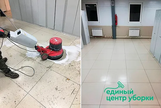 Роторная чистка плитки, 600 м2