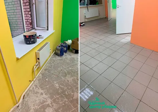 Растворение грунтовки и краски на плитке