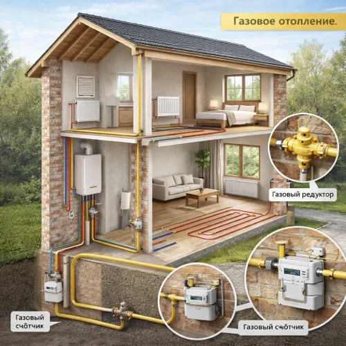 фото газовой системы отопления