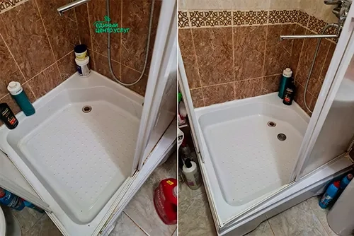 Почистили душевую кабину